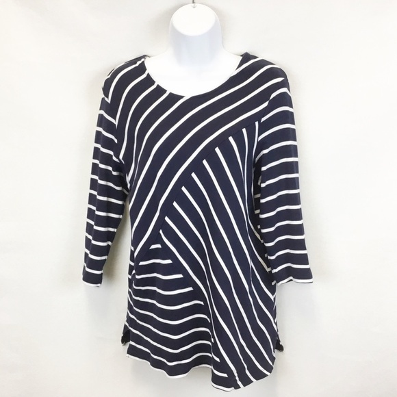 Chico's Tops - Chico's Blue White Striped Tunic Top.